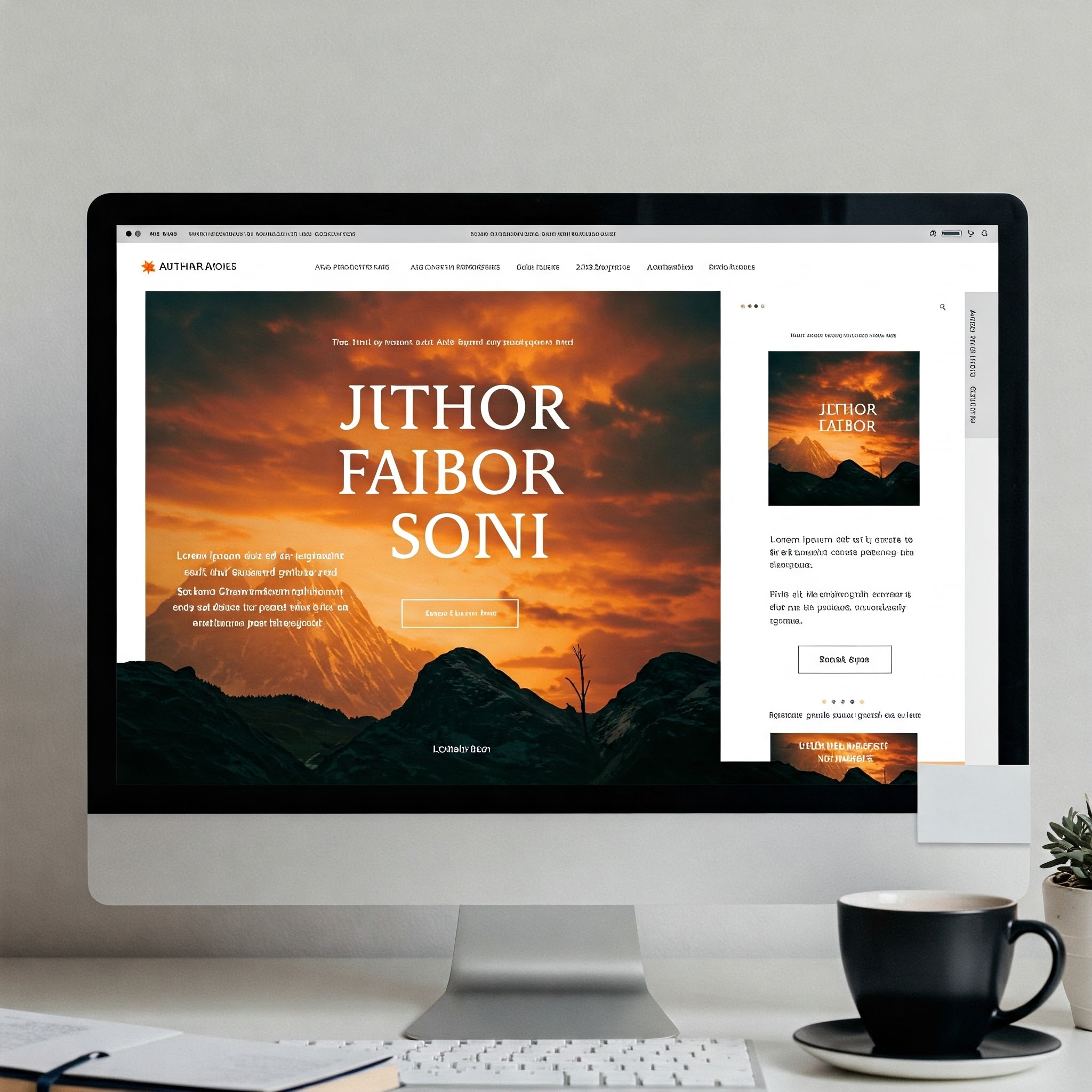 author website landing page